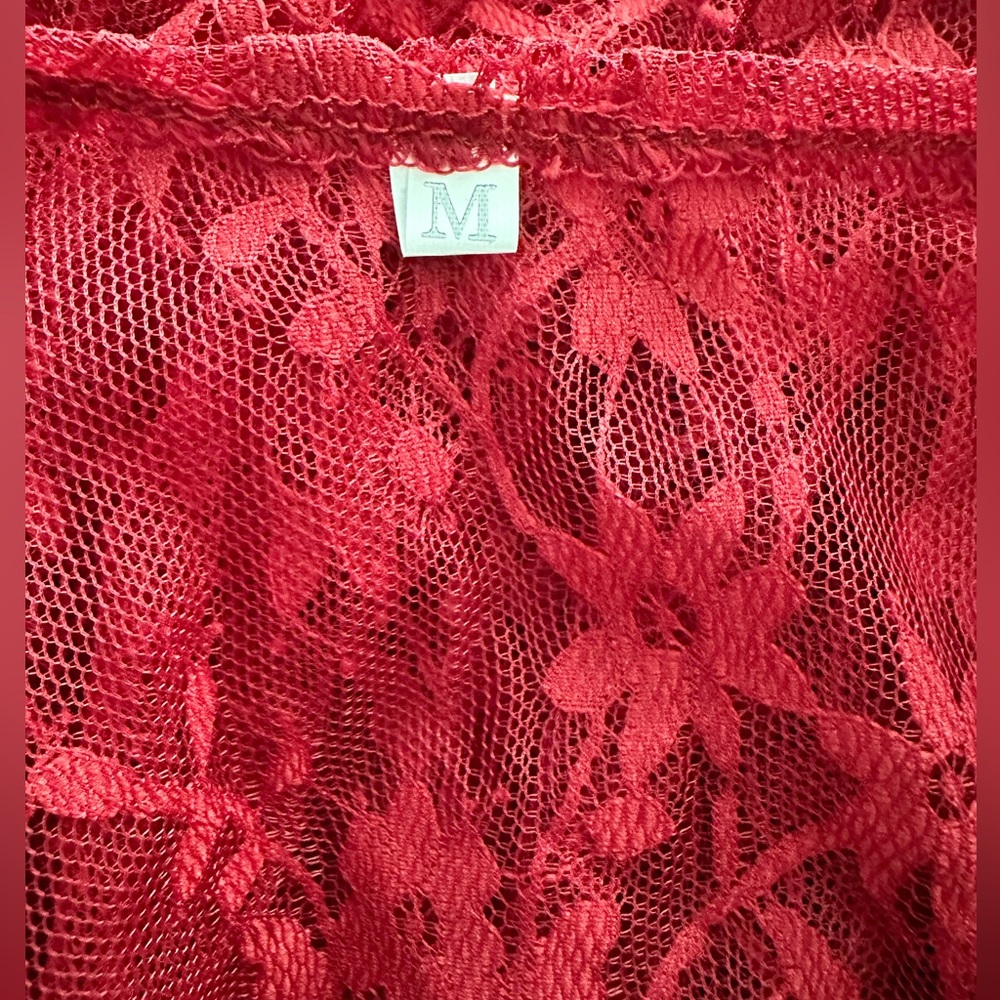 NWOT Women’s Sexy Long Lace Lingerie/Dress Deep V-neck Elastic High Waist Size M - Picture 5 of 6